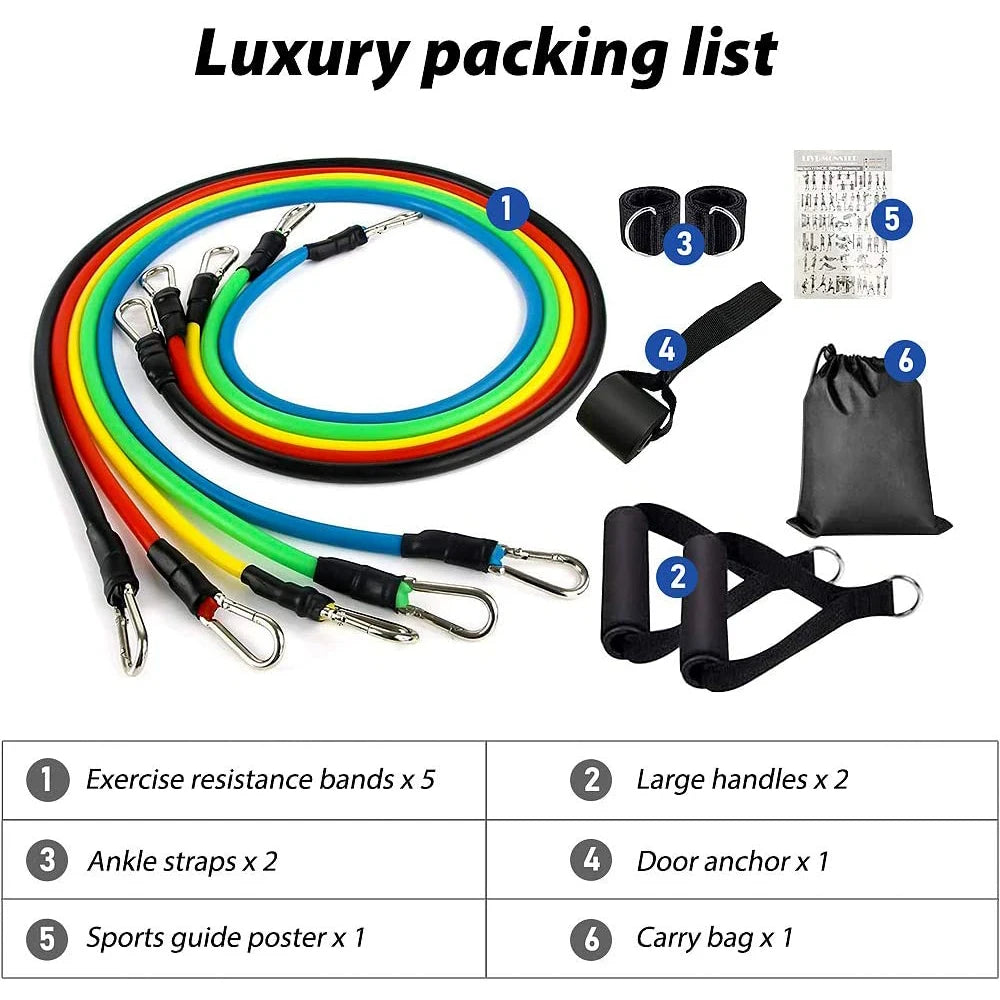 Elastic Rubber Resistance Band Set
