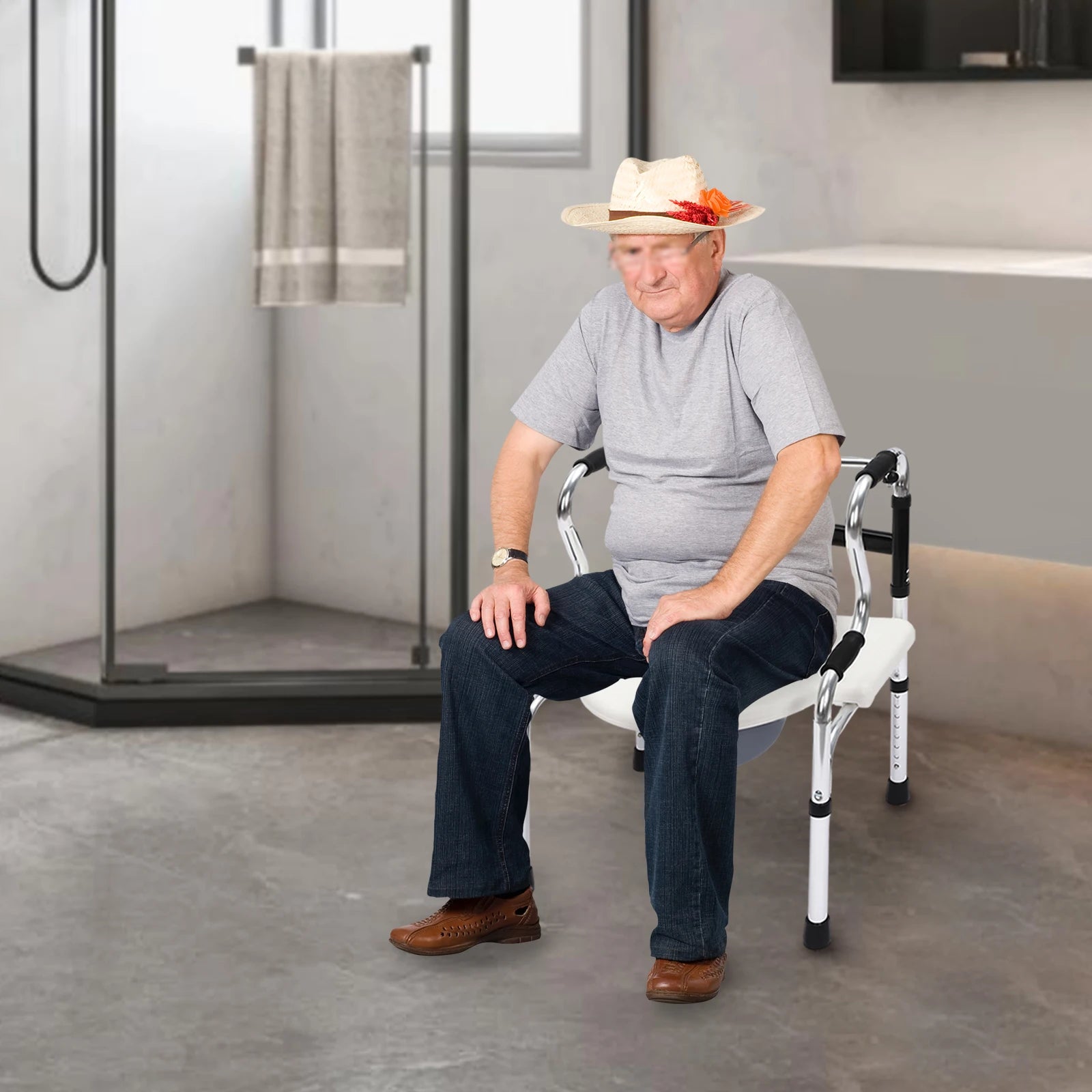 Folding Shower Commode Chair