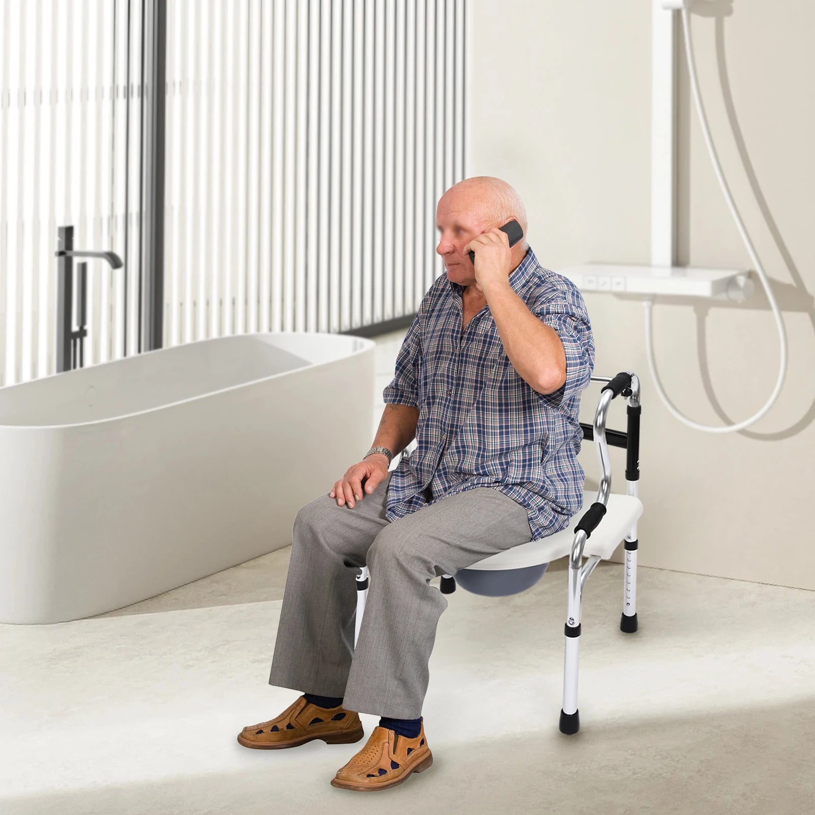 Folding Shower Commode Chair