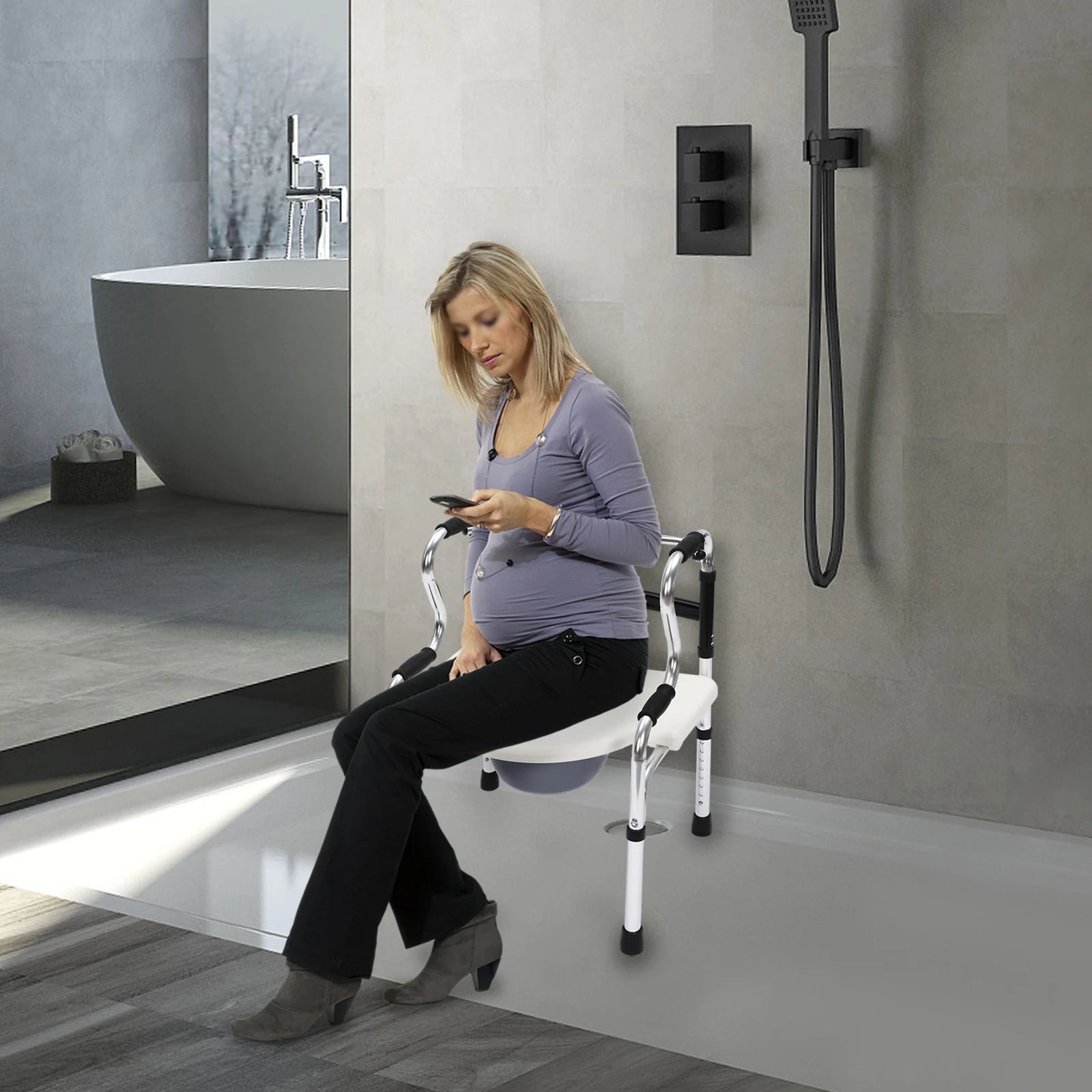 Folding Shower Commode Chair