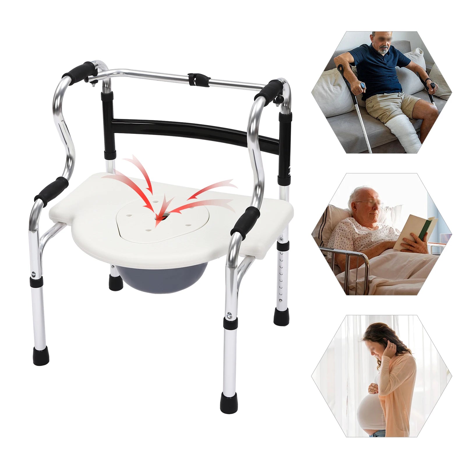 Folding Shower Commode Chair