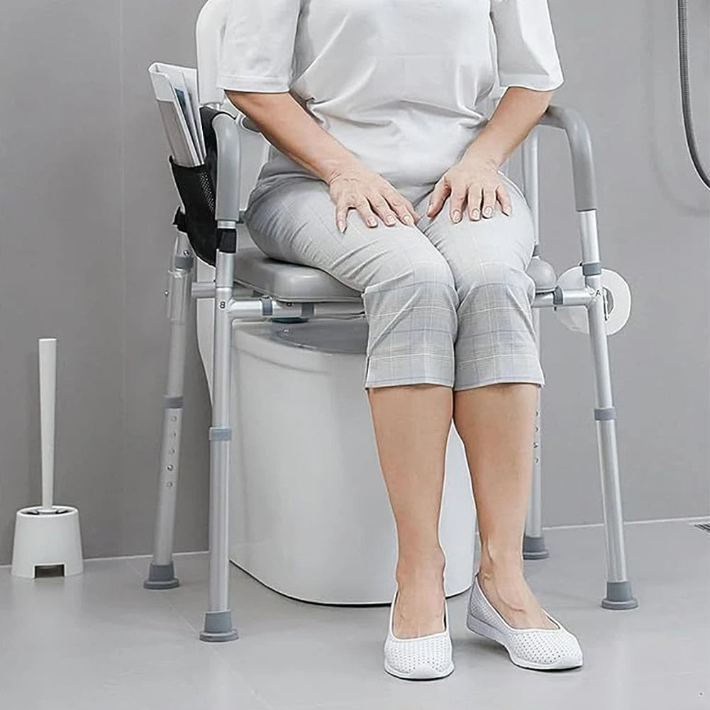 Raised Toilet Seat With Armrest