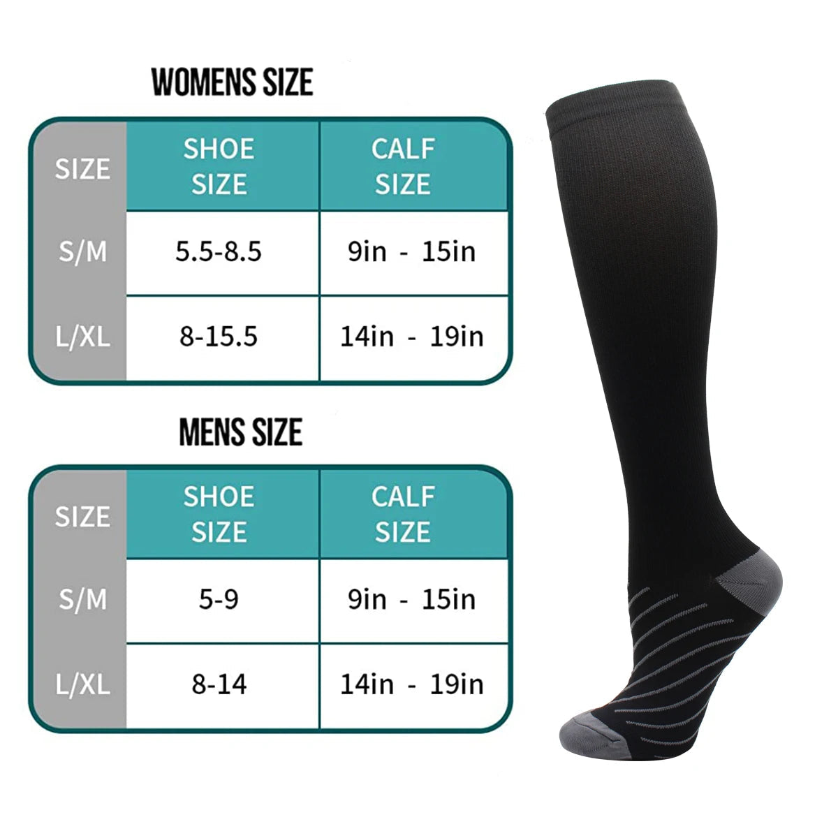 Compression Socks 6 Pairs Set