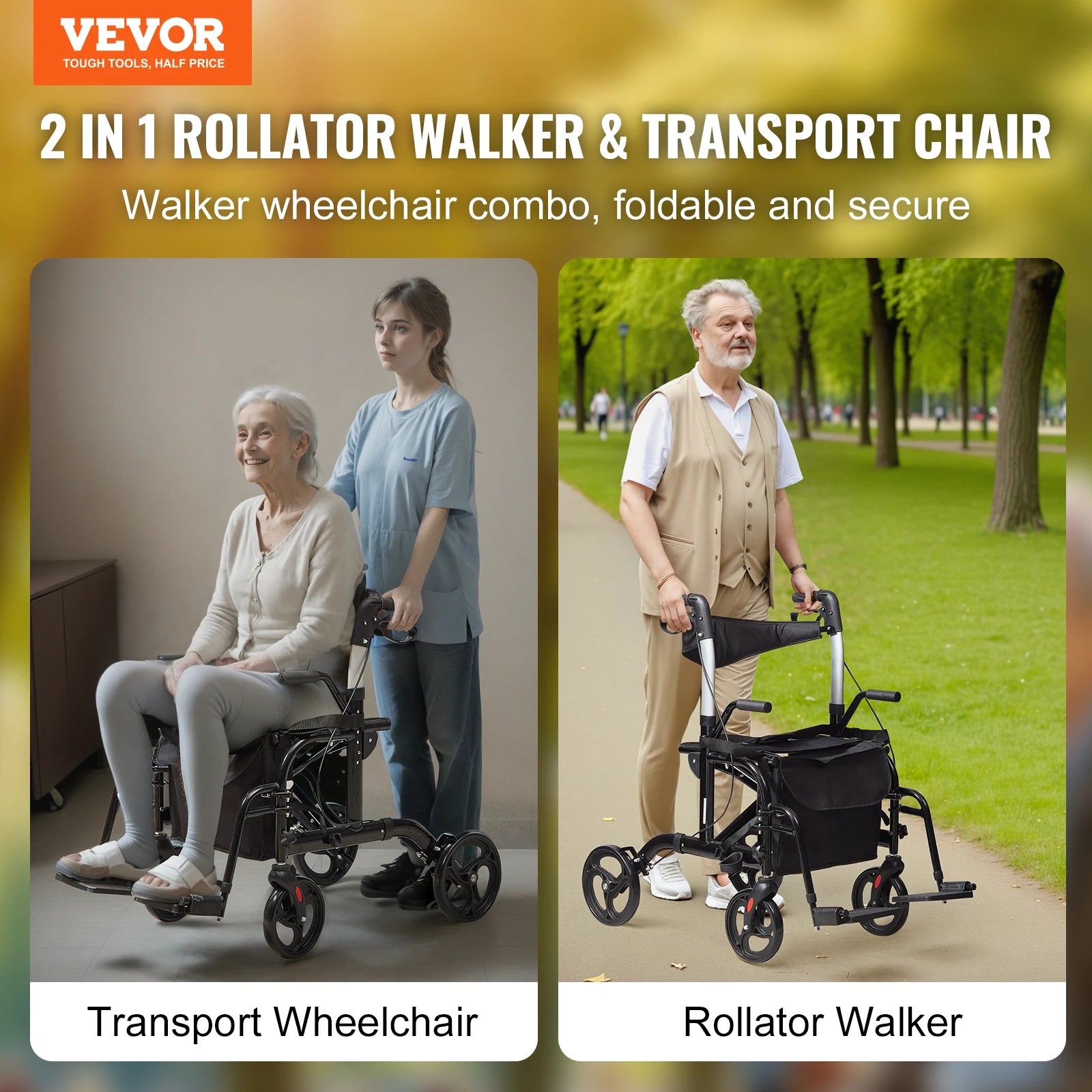 Rollator Walker Transport Chair